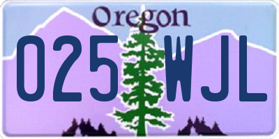 OR license plate 025WJL