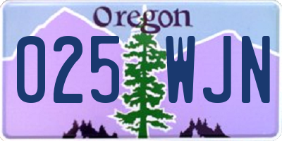 OR license plate 025WJN