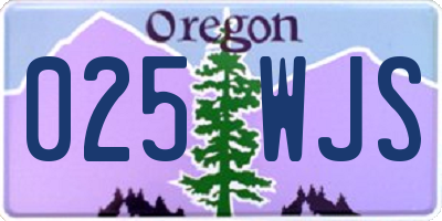 OR license plate 025WJS