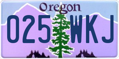 OR license plate 025WKJ