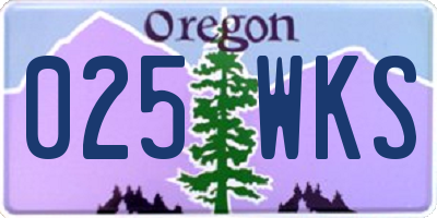 OR license plate 025WKS
