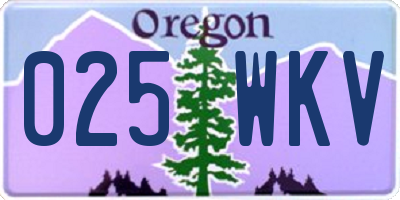 OR license plate 025WKV