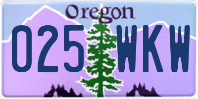 OR license plate 025WKW