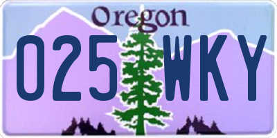 OR license plate 025WKY