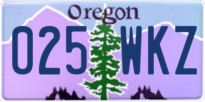OR license plate 025WKZ