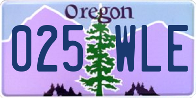 OR license plate 025WLE