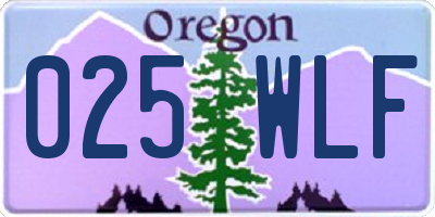 OR license plate 025WLF