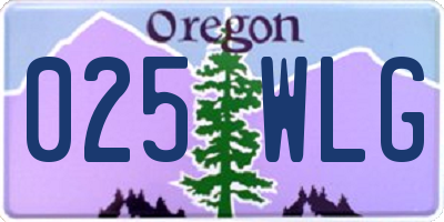 OR license plate 025WLG