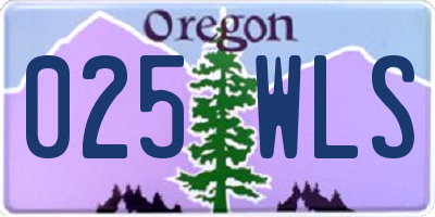 OR license plate 025WLS