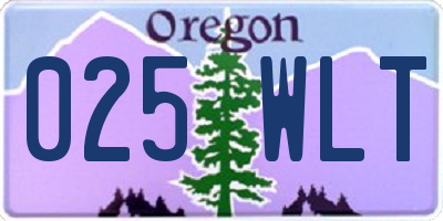 OR license plate 025WLT