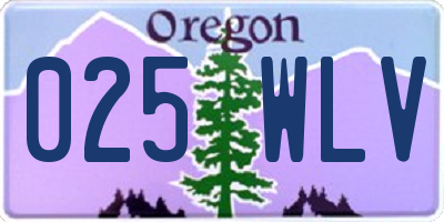 OR license plate 025WLV