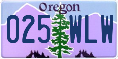 OR license plate 025WLW