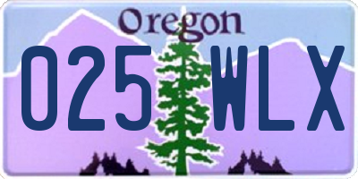 OR license plate 025WLX