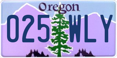 OR license plate 025WLY