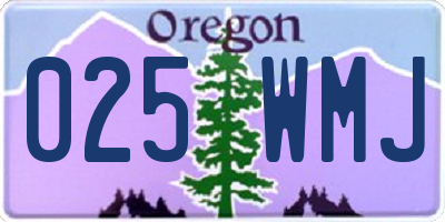 OR license plate 025WMJ
