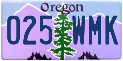 OR license plate 025WMK