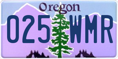 OR license plate 025WMR