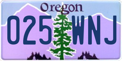 OR license plate 025WNJ