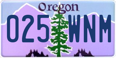 OR license plate 025WNM