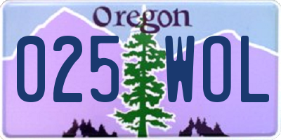 OR license plate 025WOL