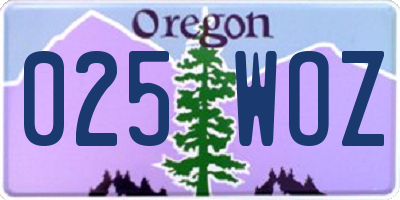 OR license plate 025WOZ