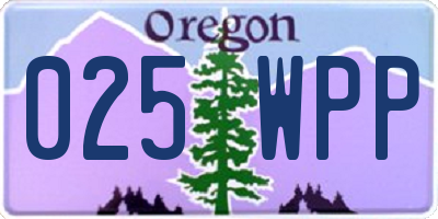 OR license plate 025WPP