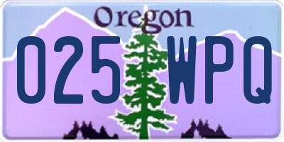 OR license plate 025WPQ