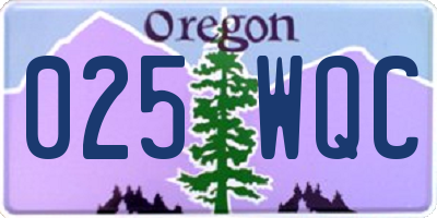 OR license plate 025WQC