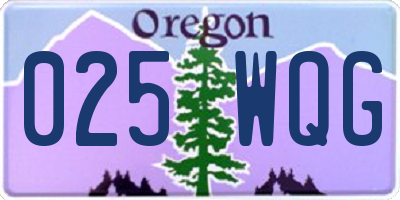 OR license plate 025WQG