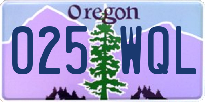 OR license plate 025WQL