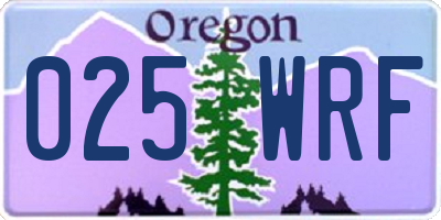 OR license plate 025WRF