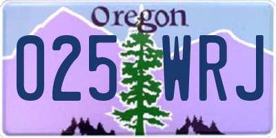 OR license plate 025WRJ