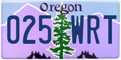 OR license plate 025WRT