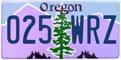OR license plate 025WRZ
