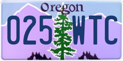 OR license plate 025WTC