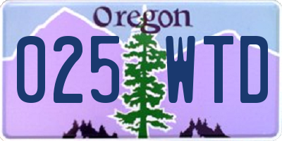 OR license plate 025WTD