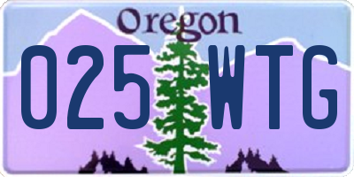 OR license plate 025WTG