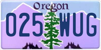 OR license plate 025WUG