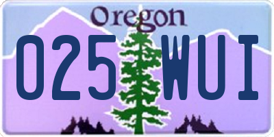 OR license plate 025WUI