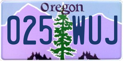 OR license plate 025WUJ
