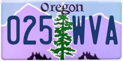 OR license plate 025WVA