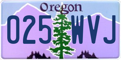 OR license plate 025WVJ