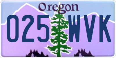 OR license plate 025WVK