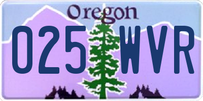 OR license plate 025WVR