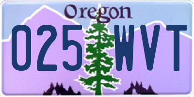 OR license plate 025WVT