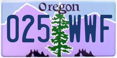 OR license plate 025WWF