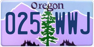 OR license plate 025WWJ