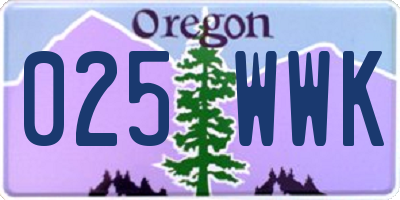 OR license plate 025WWK