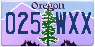 OR license plate 025WXX