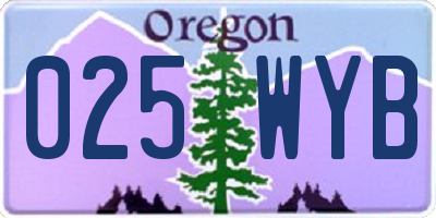 OR license plate 025WYB